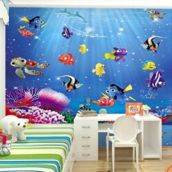 Aquarium Wallpaper Design Wallpaper Service Mumbai by Mural Art