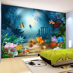 Aquarium Wallpaper Design Wallpaper Service Mumbai by Mural Art
