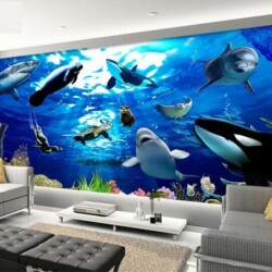 Aquarium Wallpaper Design Wallpaper Service Mumbai by Mural Art