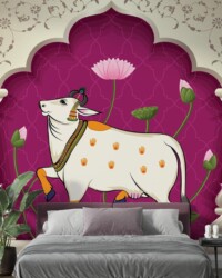 Pichwai Wallpaper Dealer Mumbai Pichwai Wallpaper for Mandir and Pooja Room by Mural Art Pichwai Wallpaper Dealer Mumbai Pichwai Wallpaper for Mandir and Pooja Room by Mural Art