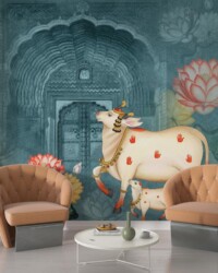 Pichwai Wallpaper Dealer Mumbai Pichwai Wallpaper for Mandir and Pooja Room by Mural Art Pichwai Wallpaper Dealer Mumbai Pichwai Wallpaper for Mandir and Pooja Room by Mural Art